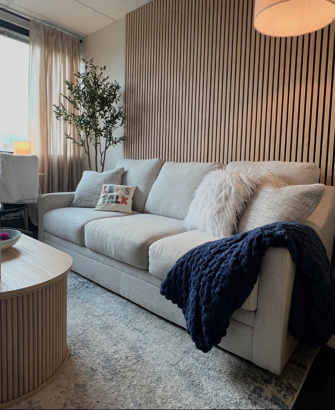 A cozy seating area in the Our Place Towson office
